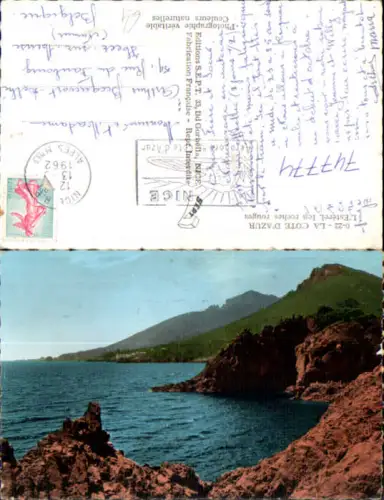 747774 Foto AK La Cote d Azur L Esterel les roches rouges Küste Felsen France