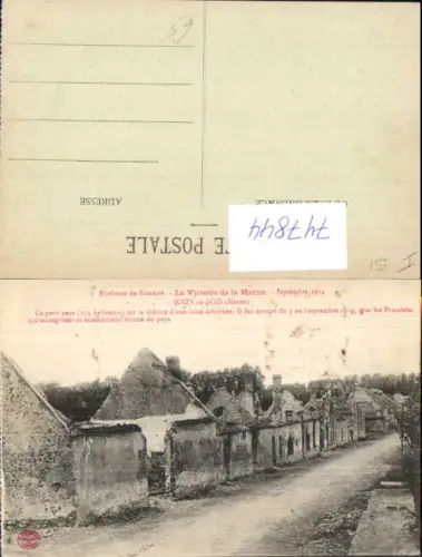 747844 Environs de Sezanne La Victoire de la Marne Soizy-au Bois Marne WW1 Zerstört France