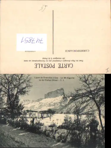 747851 Ligne de Grenoble a Gap Le Mont Aiguille vu de Clelles Hiver France