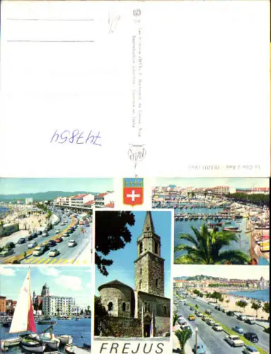 747854 Mehrbild AK La Cote d Azur Frejus Var Segelboot Kirche Hafen France