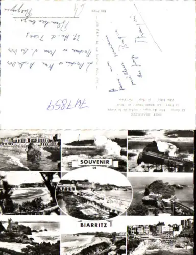 747859 Mehrbild AK Biarritz Le Casino Effet de vague Rocher de la Vierge France