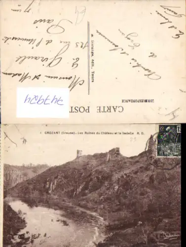 747924 Crozant Creuse Les Ruines du Chateau et la Sedelle France