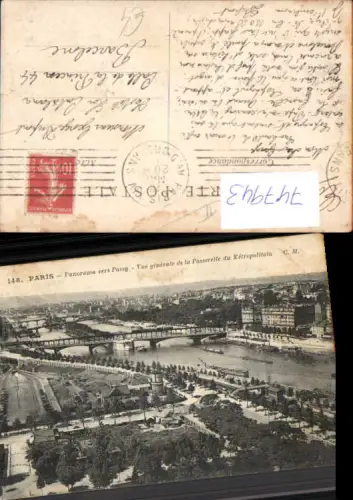 747943 Paris Panorama vers Passy Vue generale de la Passerelle du Metropolitain France