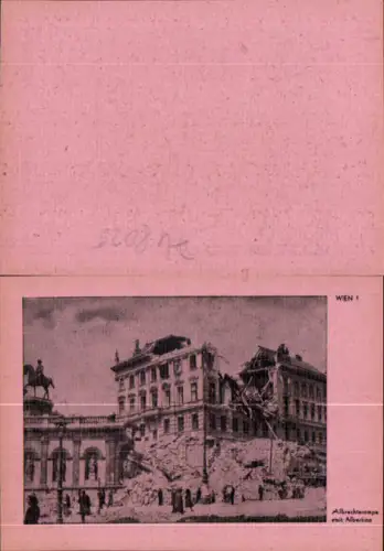 748025 Serie zerstörtes Wien Albrechtsrampe Albertina