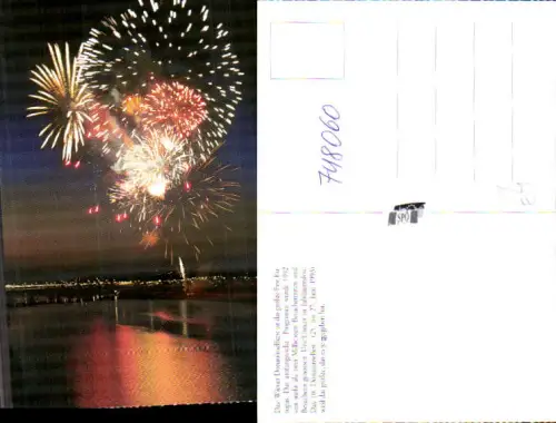748060 Wien Vienna SPÖ Donauinselfest 1992 Feuerwerk