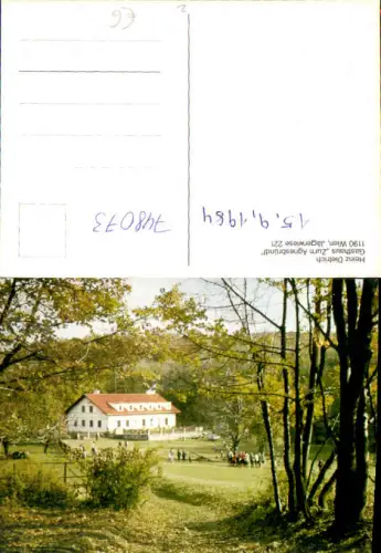 748073 Wien Döbling Jägerwiese Gasthaus Zum Agnesbründl