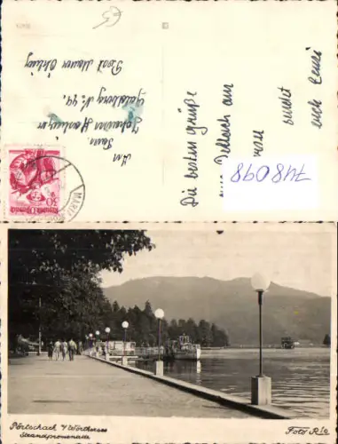 748098 Foto AK Pörtschach a. Wörthersee Strandpromenade Schiff Dampfer