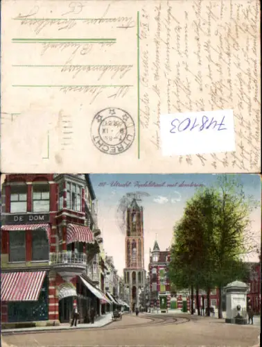 748103 Utrecht Zadelstraat met domtoren Nederlands