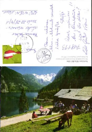 748113 Seeklaus-Klackl-Alm Gosau Gosausee Jausenstation mit Dachstein