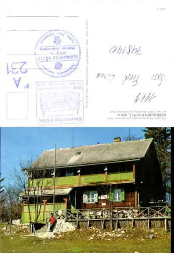 748140 Pernitz Berndorfer Hütte a. d. Hohen Mandling Gutensteiner Alpen