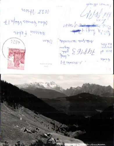 748163 Foto AK Rußbach am Pass Gschütt Rinnbergalm geg. Dachstein u. Gosaukamm