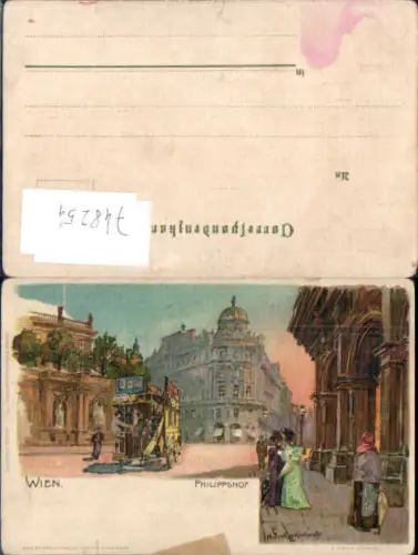 748254 Wien Künstler Lithographie Phlippshof H. Junker sig. Odol Reklame