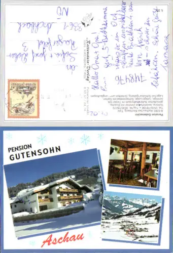 748476 Mehrbild AK Pension Gutensohn Aschau b. Kirchberg in Tirol Winter Gaststube