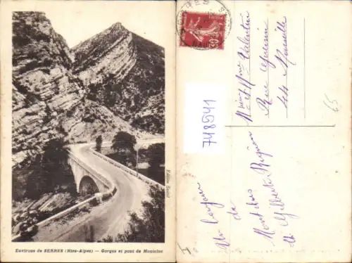 748541 Environs de Serres Hautes-Alpes Gorges et pont de Montclus Brücke France
