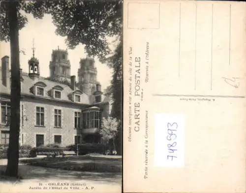 748593 Orleans Loiret Jardin de l Hotel de Ville France