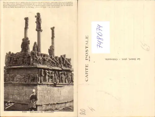 748674 Calvaire de Tronoen Calvaires Mädchen in Tracht France