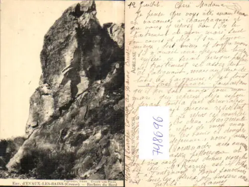 748696 Env. D Evaux-Les-Bains Creuse Rochers du Bord Gesteinsformation France