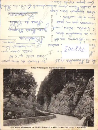 748743 Franche-Comte Route de Champagnole a Saint-Laurent Jura Un Defile France