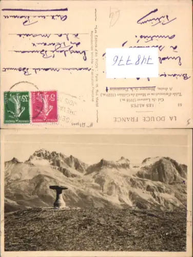 748776 Les Alpes Col du Lautaret Table d orientation et Massif du Galibier France