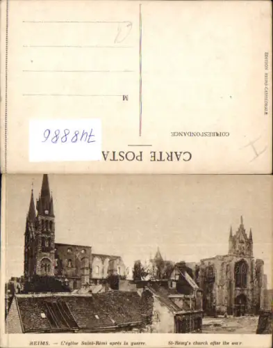 748886 Reims L Eglise Saint-Remi apres la guerre France