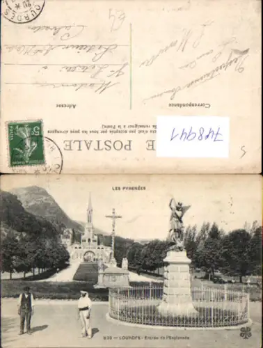 748941 Les Pyrenees Lourdes Entree de l Esplanade Statue France