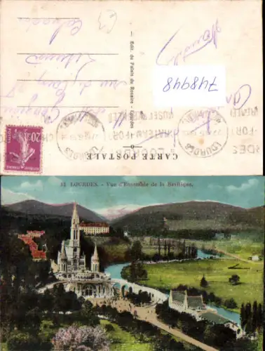 748948 Lourdes Vue d Ensemble de la Basilique France