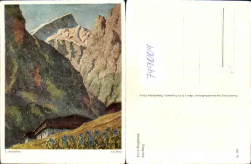 749004 Künstler AK Erich Stegmann Am Berg Haus Hof vor Bergkulisse