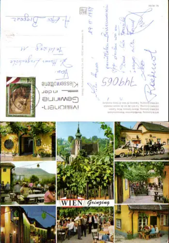 749065 Mehrbild AK Wien Vienna Grinzing Heuriger Wein Fiaker