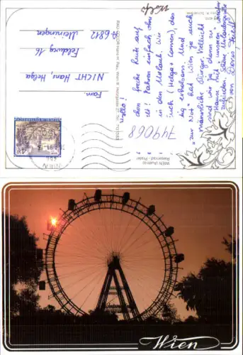 749068 Wien Vienna Riesenrad Prater im Sonnenuntergang