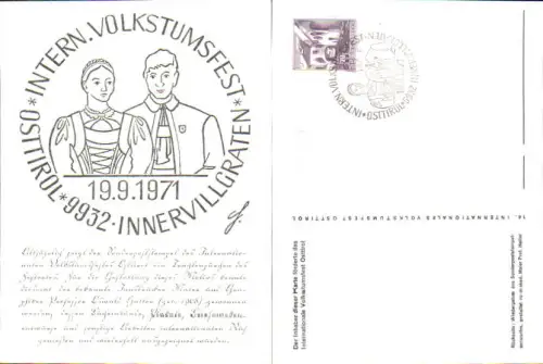 749121 Künstler AK Innervillgraten Volkstumsfest 1971 Lienz
