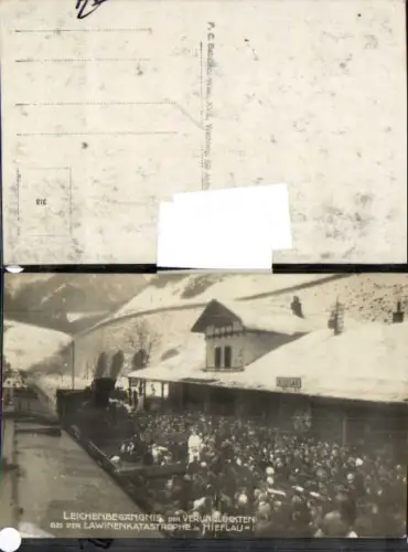 749289 seltene Foto-AK Hieflau im Gesäuse Leichenbegräbnis Lawinenkatastrophe