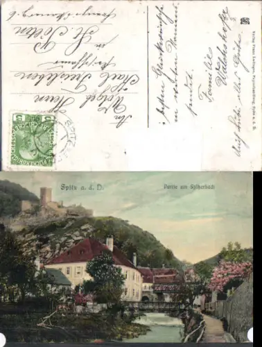 749496 tolle AK Spitz an der Donau Wachau Partie am Spitzerbach