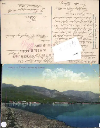 749527 Teodo Cattaro Tivat Montenegro Istrien K.K. Feldpost Festungs Artillerie Reg. 5 Zensur
