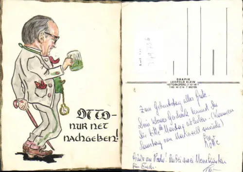 749756 handgemalte Künstler AK Leopold Klein Wien Karikatur Humor