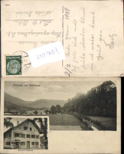 750069 tolle AK Glanegg bei Salzburg Grödig Flachgau Gassner`s Handlung