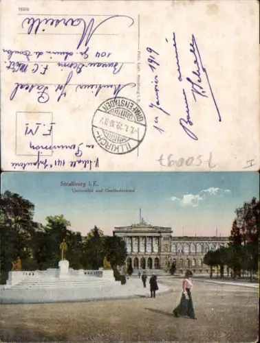 750097 Strasbourg Strassburg Elsass Universität Goethedenkmal Goethe Denkmal pub Luib