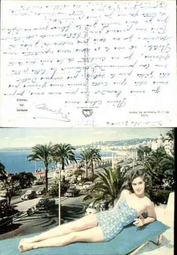 750235 Cote D`Azur French Riviera Nice Nizza Bademode Frau Badeanzug