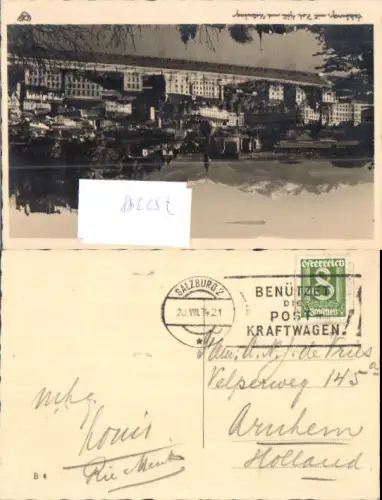 750398 Stempel Salzburg n. Arnhem Holland Niederlande 1934 Velperweg 145 a