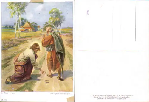 750505 Künstler AK H. Stubenrauch Jesus Legende vom Hufeisen Ackermann 6399