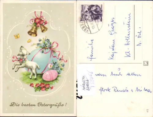 750666 Ostern Osterei Schleife Schaf Glocke Stp. Ybbsitz n. Hollenstein