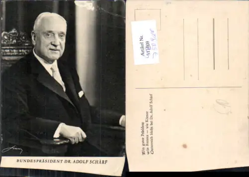 750960 Politiker Bundespräsident Dr. Adolf Schärf