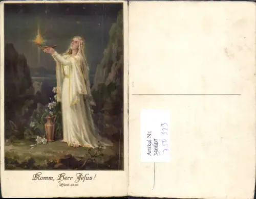 750973 Künstler AK Religion Jesus Psalm Komm Herr Jesus Lampe