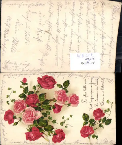 750974 Künstler AK Litho Rosen Blumen