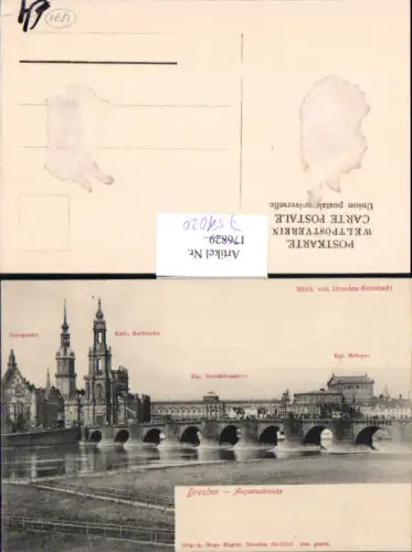 751020 Dresden Augustusbrücke Brücke Hofoper Hofkirche Lichtdruck