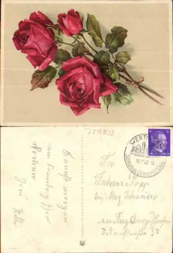 751028 Rosen Stempel Wertingen LK Dillingen n. Augsburg Pfersee