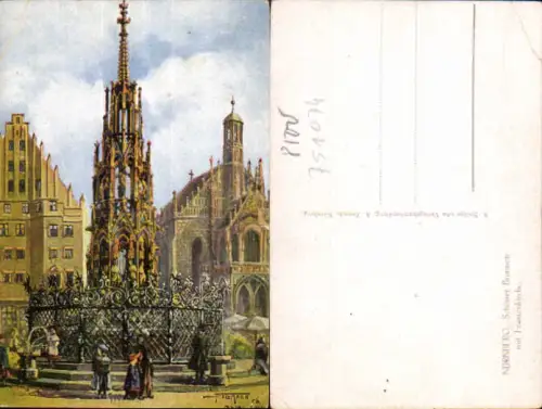 751074 Künstler AK Sollmann Nürnberg Schöner Brunnen Frauenkirche