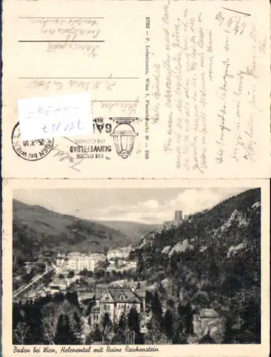 751167 Baden bei Wien Helenental Ruine Rauhenstein Feldpost Königgrätz