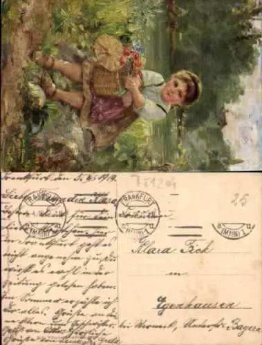 751204 Stempel Frankfurt Main Egenhausen Werneck Calw Rob. Völcker Künstler AK