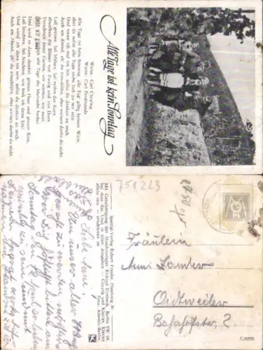 751223 Stempel Oidtweiler Baesweiler Aachen Liedkarte Wehrmacht Soldaten