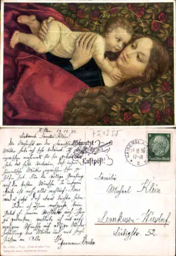 751255 Stempel Kaiserslautern n. Leverkusen Wiesdorf Figel Maria Jesus Religion